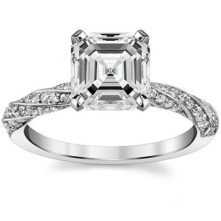 Diamond Twisted Helix Engagement Ring, 0.37ct