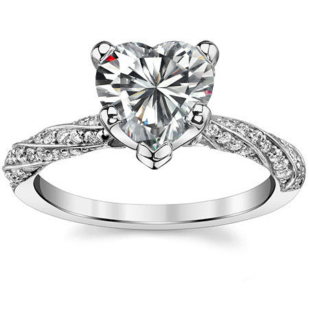 Diamond Twisted Helix Engagement Ring, 0.37ct