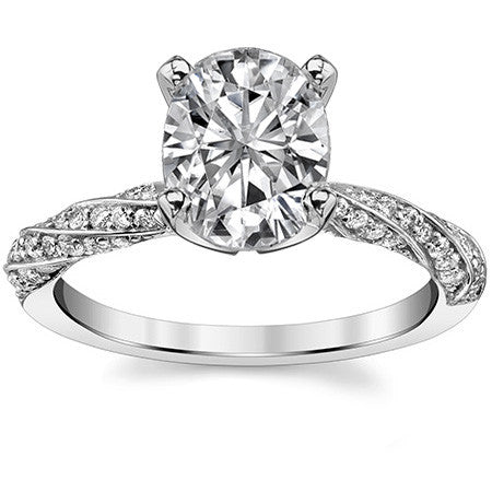 Diamond Twisted Helix Engagement Ring, 0.37ct