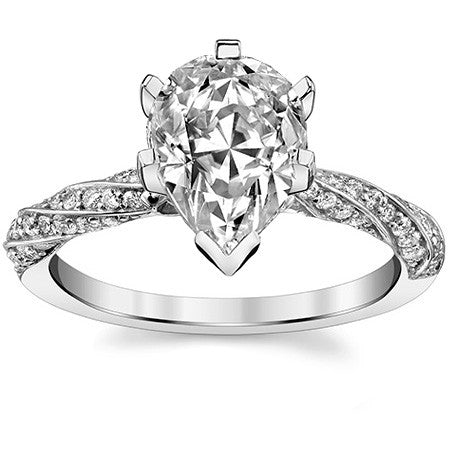 Diamond Twisted Helix Engagement Ring, 0.37ct