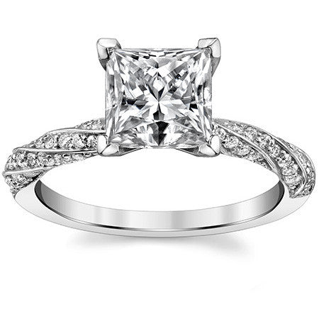 Diamond Twisted Helix Engagement Ring, 0.37ct