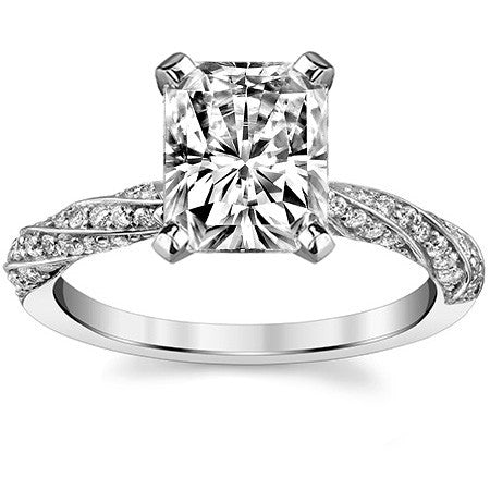 Diamond Twisted Helix Engagement Ring, 0.37ct