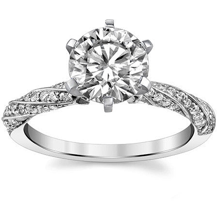 Diamond Twisted Helix Engagement Ring, 0.37ct