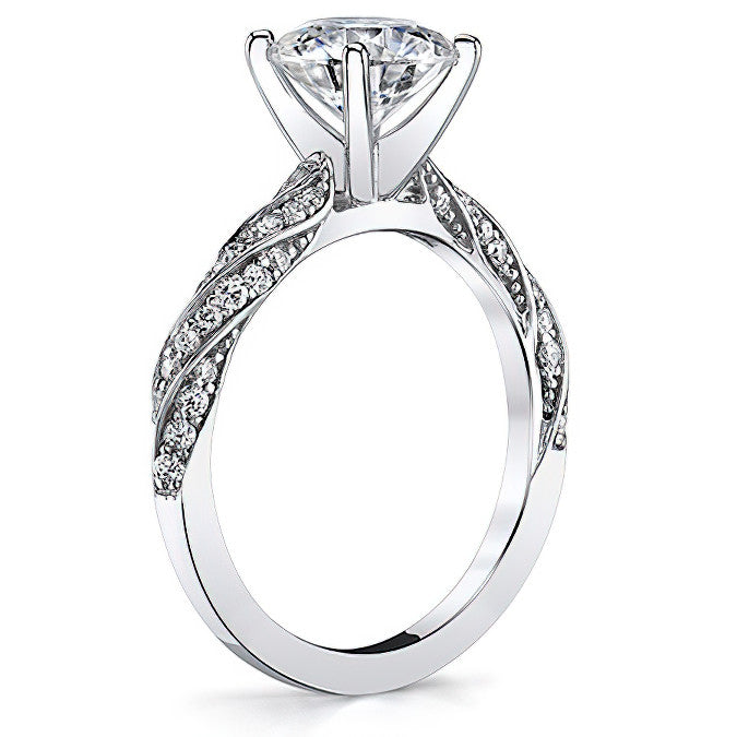 Diamond Twisted Helix Engagement Ring, 0.37ct