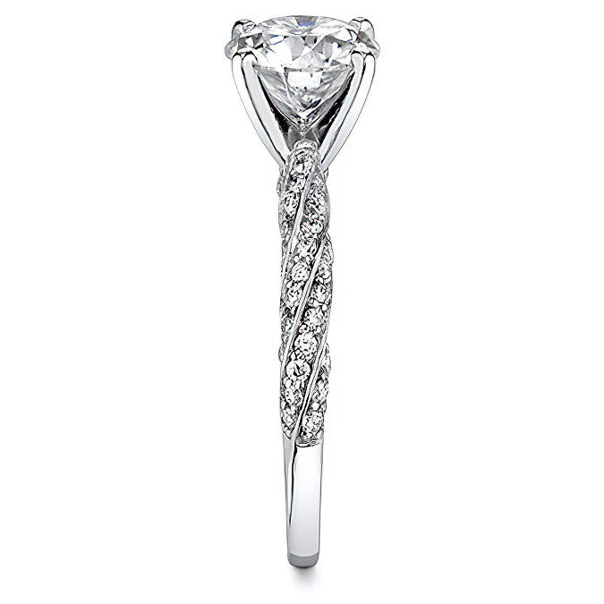 Diamond Twisted Helix Engagement Ring, 0.37ct
