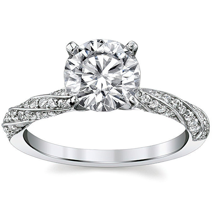Diamond Twisted Helix Engagement Ring, 0.37ct