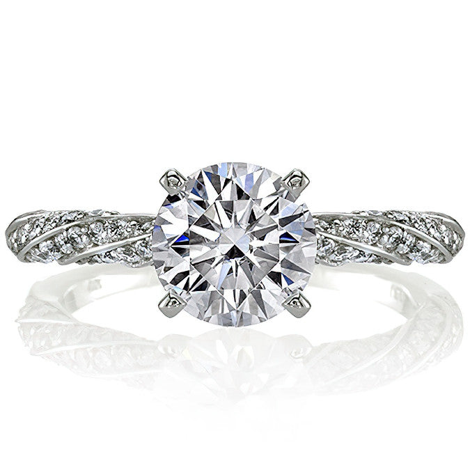Diamond Twisted Helix Engagement Ring, 0.37ct