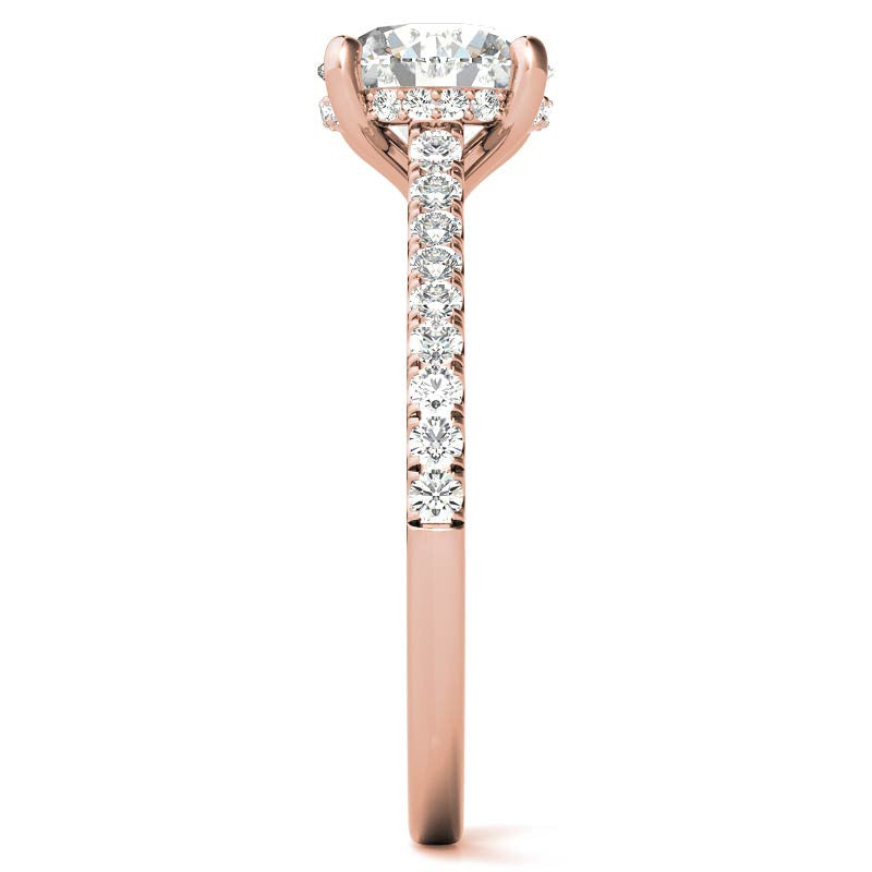 Cathedral & Collar Round Brilliant Moissanite Engagement Ring