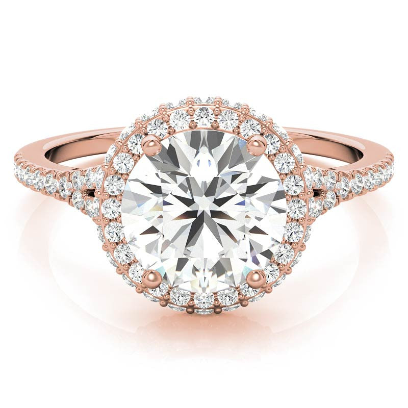 Cathedral Halo & Side Halo Oval Moissanite Engagement Ring