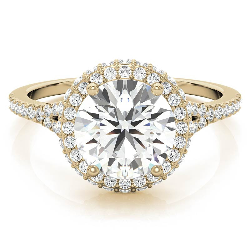 Cathedral Halo & Side Halo Oval Moissanite Engagement Ring
