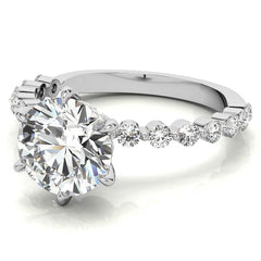 Single Prong Diamond Band & Moissanite Engagement Ring