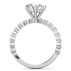 Single Prong Diamond Band & Moissanite Engagement Ring