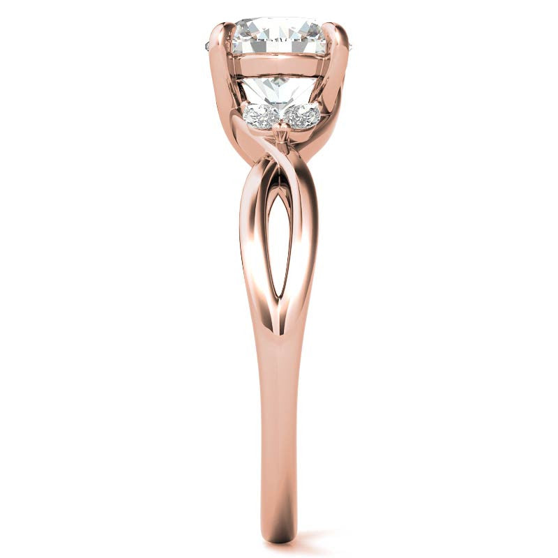 Split Shank Marquise and Round Moissanite Engagement Ring