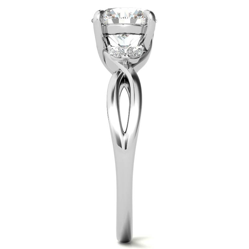 Split Shank Marquise and Round Moissanite Engagement Ring