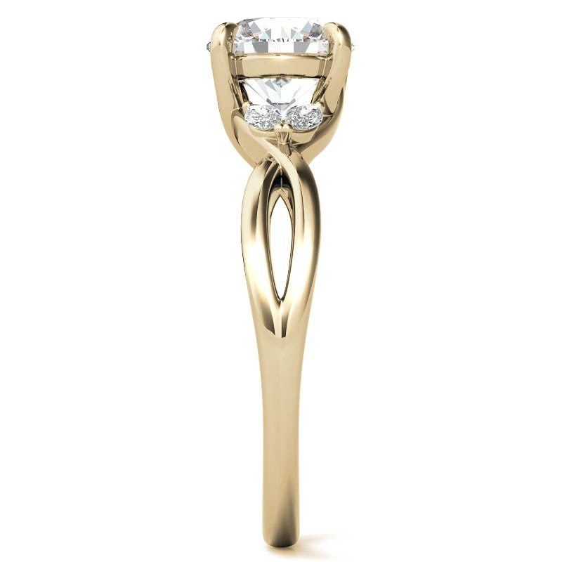 Split Shank Marquise and Round Moissanite Engagement Ring