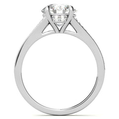 Cathedral Split Shank Round Brilliant Moissanite Engagement Ring