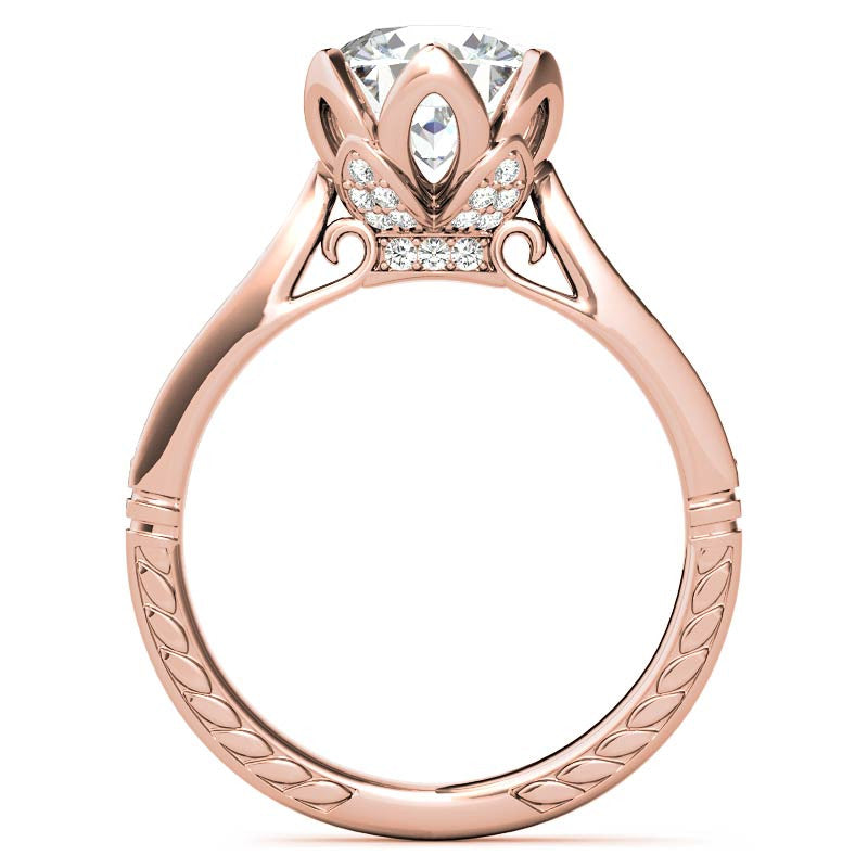 6-Prong Tulip Cathedral Round Brilliant Engagement Ring