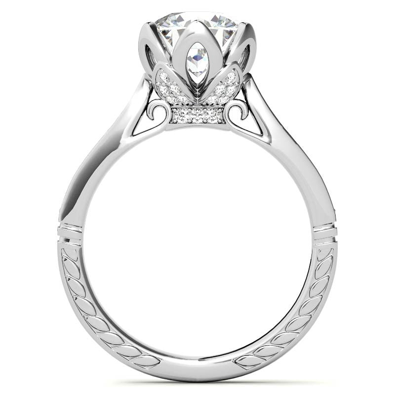 6-Prong Tulip Cathedral Round Brilliant Engagement Ring
