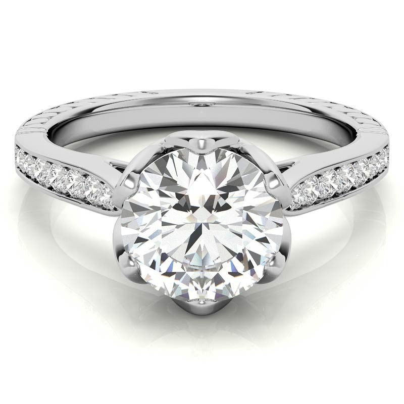 6-Prong Tulip Cathedral Round Brilliant Engagement Ring