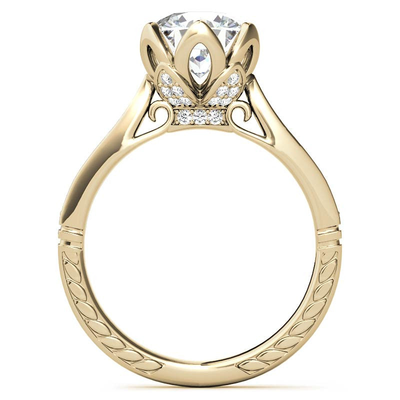 6-Prong Tulip Cathedral Round Brilliant Engagement Ring