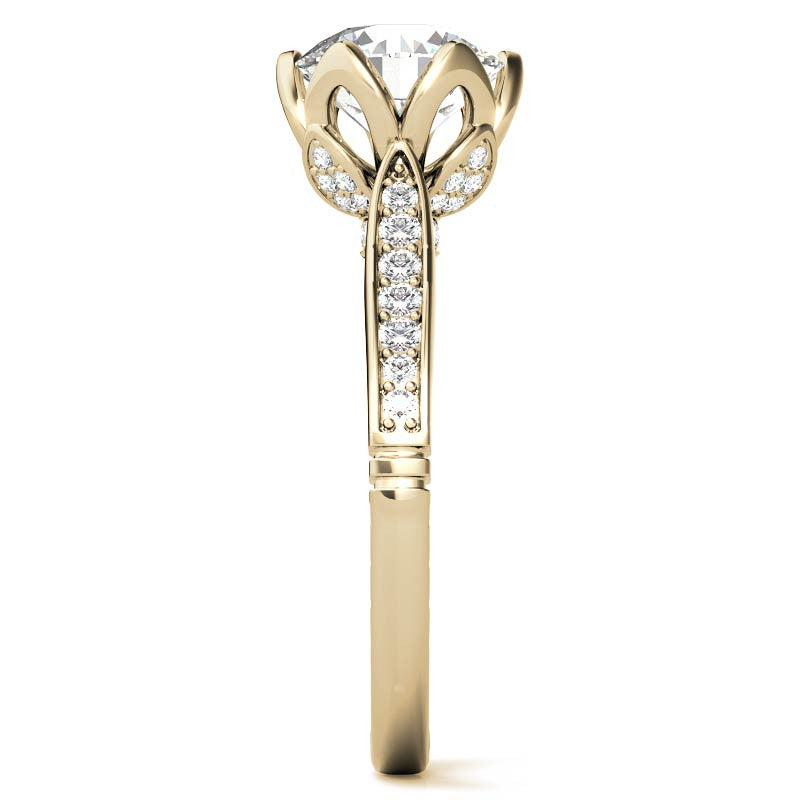 6-Prong Tulip Cathedral Round Brilliant Engagement Ring