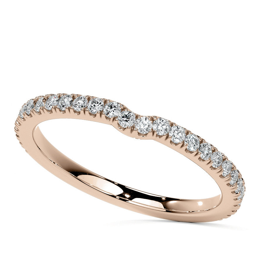 Diamond Collar 6-Prong Round Brilliant Moissanite Engagement Ring