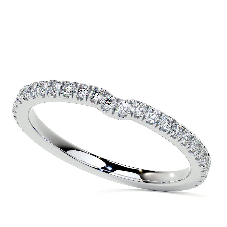Diamond Collar 6-Prong Round Brilliant Moissanite Engagement Ring