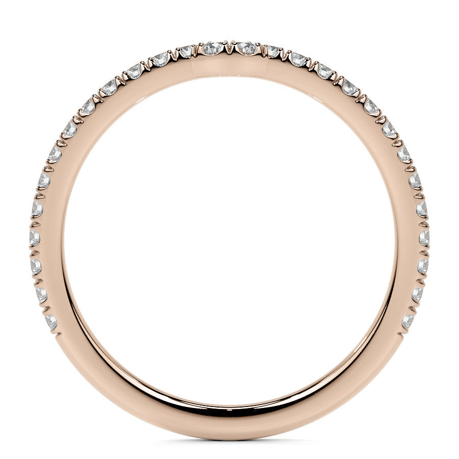 Diamond Collar 6-Prong Round Brilliant Moissanite Engagement Ring