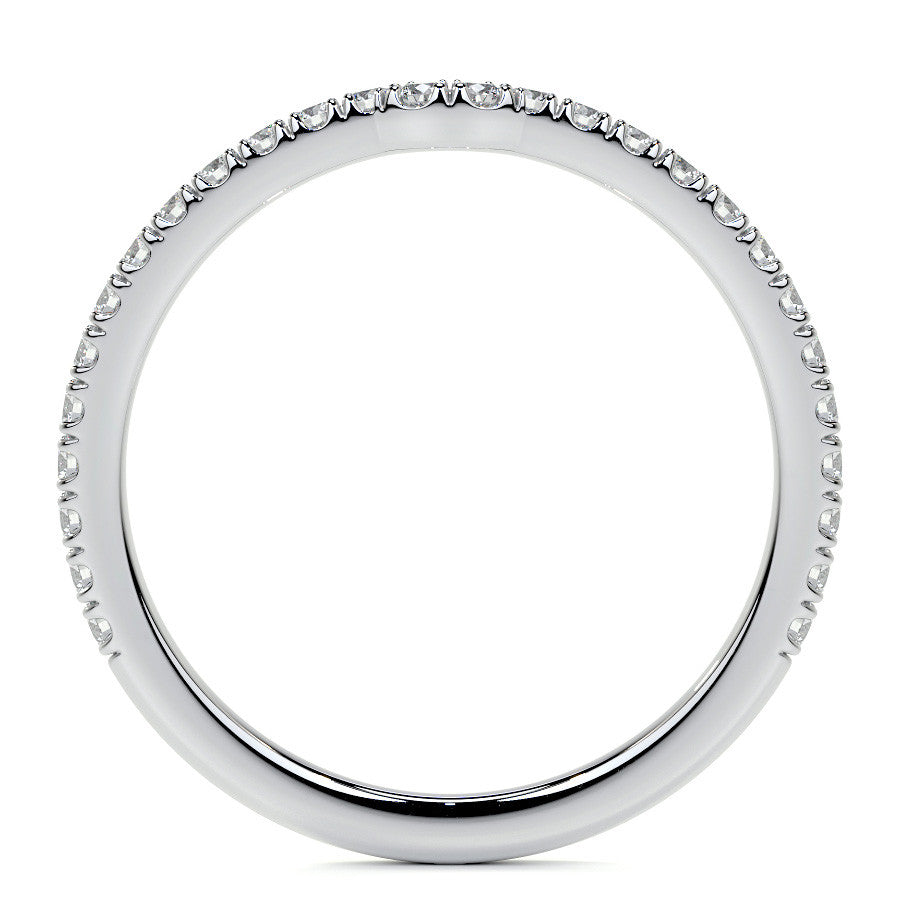 Diamond Collar 6-Prong Round Brilliant Moissanite Engagement Ring