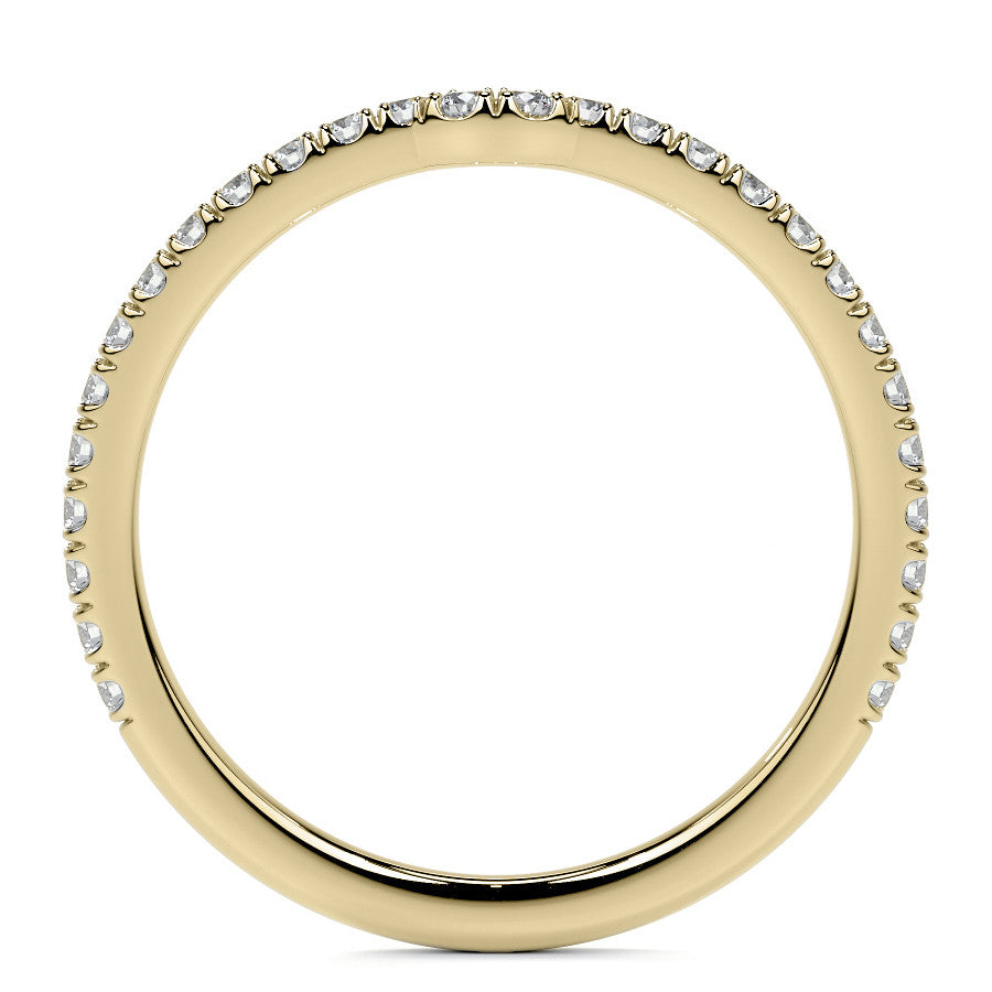 Diamond Collar 6-Prong Round Brilliant Moissanite Engagement Ring
