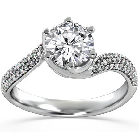 Bypass Moissanite Engagement Ring