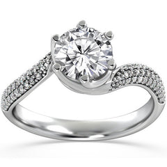 Bypass Moissanite Engagement Ring