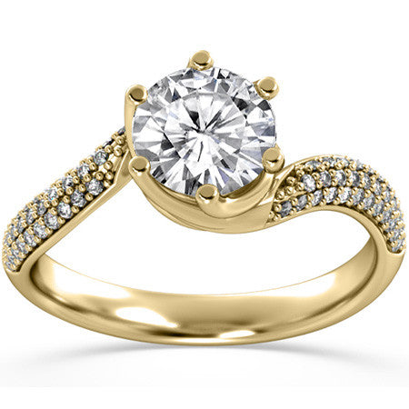 Bypass Moissanite Engagement Ring