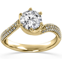 Bypass Moissanite Engagement Ring