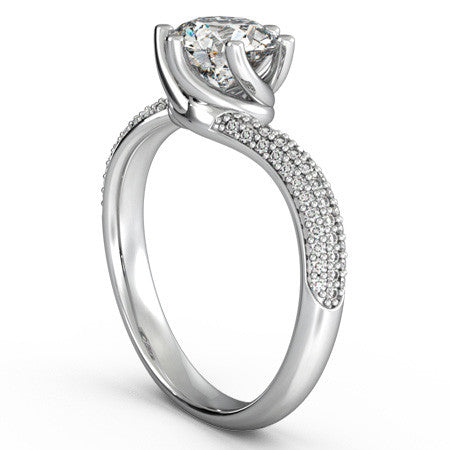 Bypass Moissanite Engagement Ring