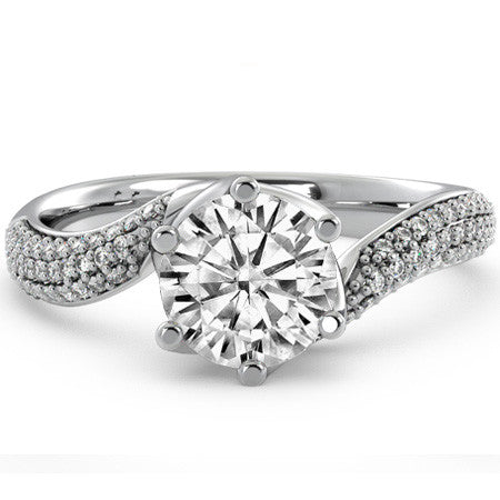 Bypass Moissanite Engagement Ring