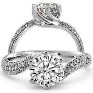 Bypass Moissanite Engagement Ring