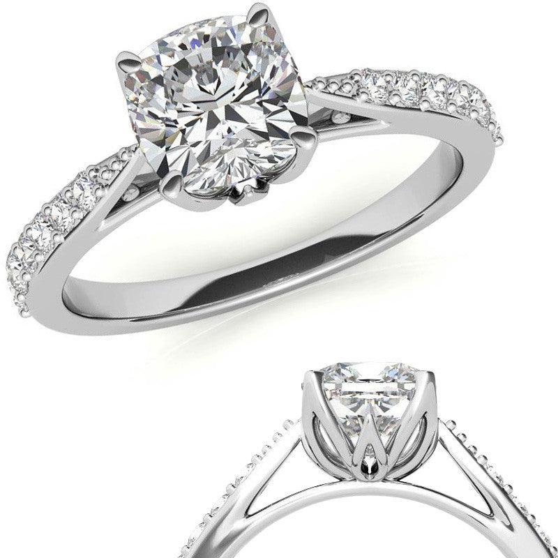 Cushion Moissanite Engagement Ring