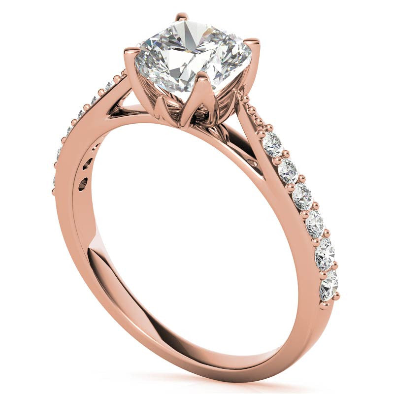 Cushion Moissanite Engagement Ring