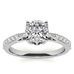 Cushion Moissanite Engagement Ring