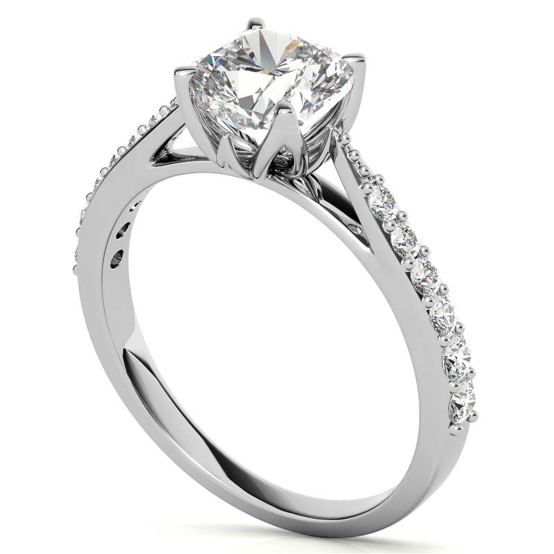 Cushion Moissanite Engagement Ring
