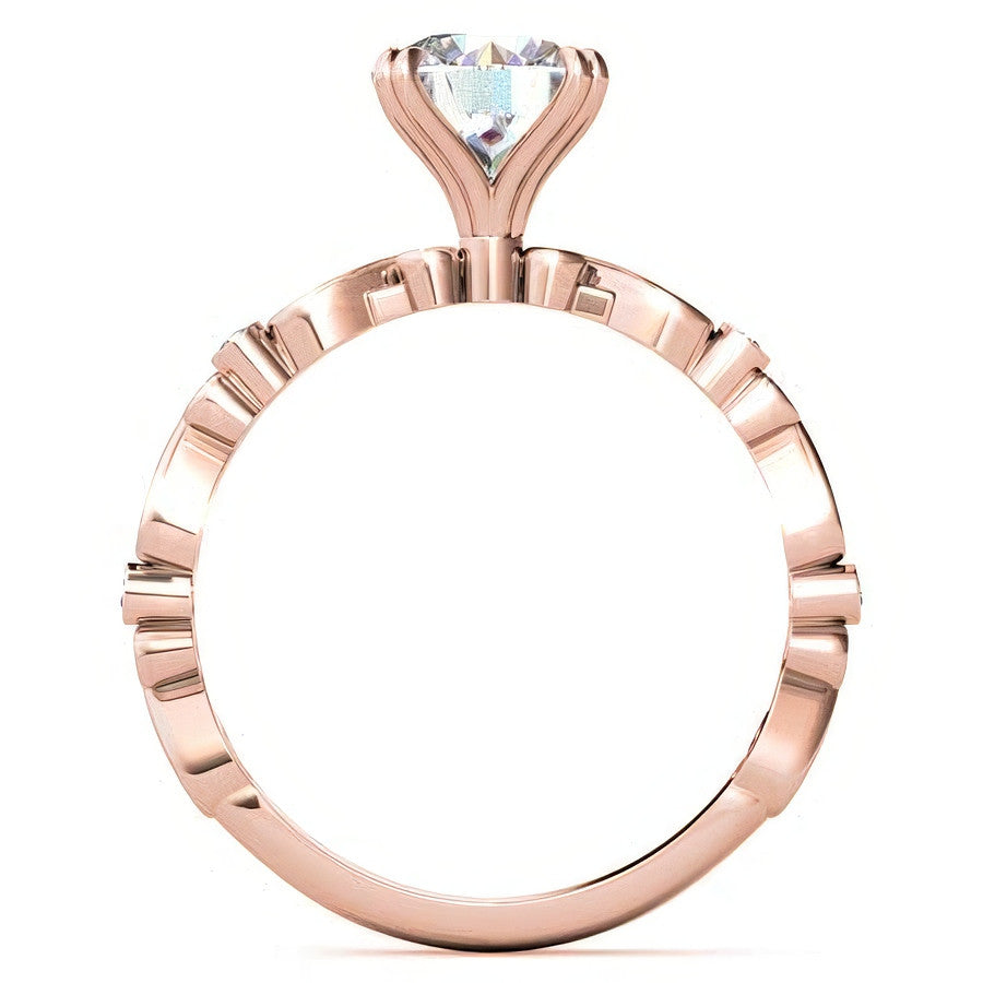 Scroll Diamond Bezel Engagement Ring
