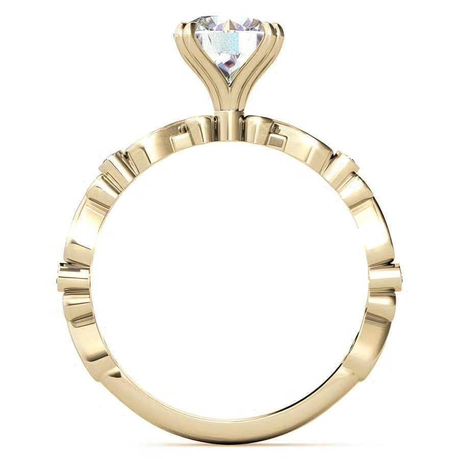 Scroll Diamond Bezel Engagement Ring