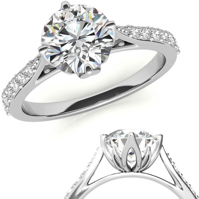 Round Brilliant Moissanite Engagement Ring