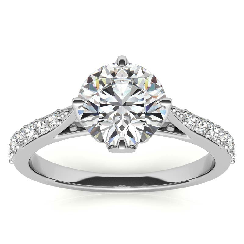 Round Brilliant Moissanite Engagement Ring