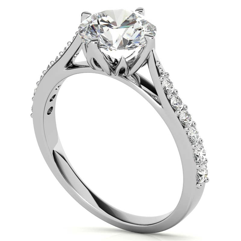 Round Brilliant Moissanite Engagement Ring