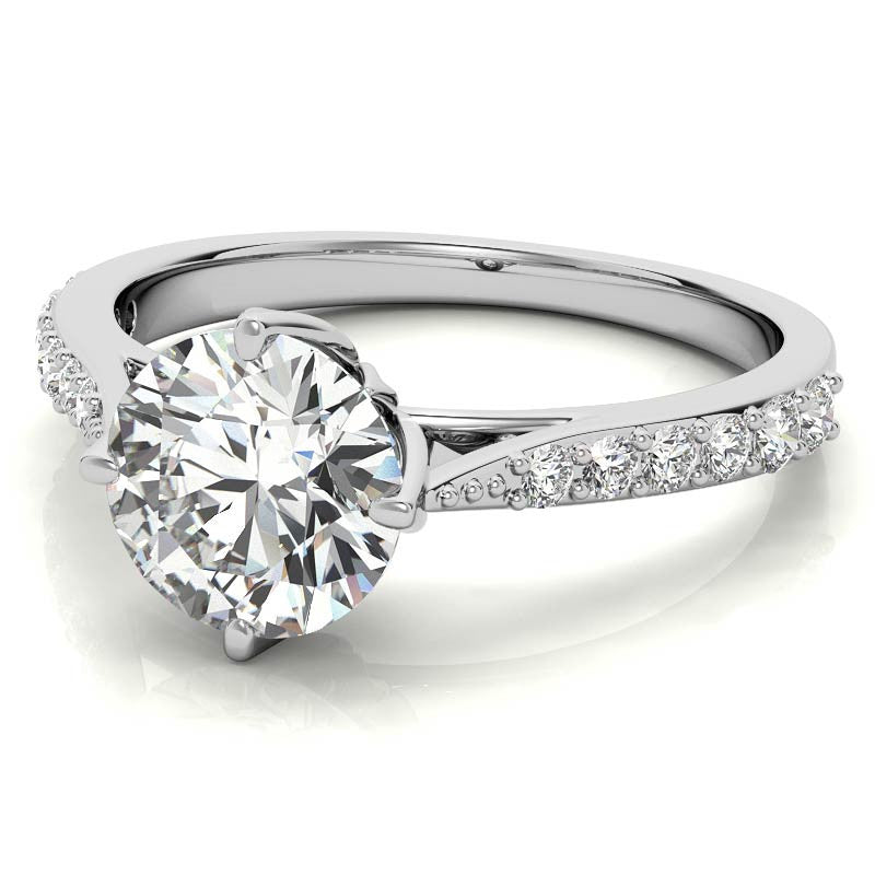 Round Brilliant Moissanite Engagement Ring