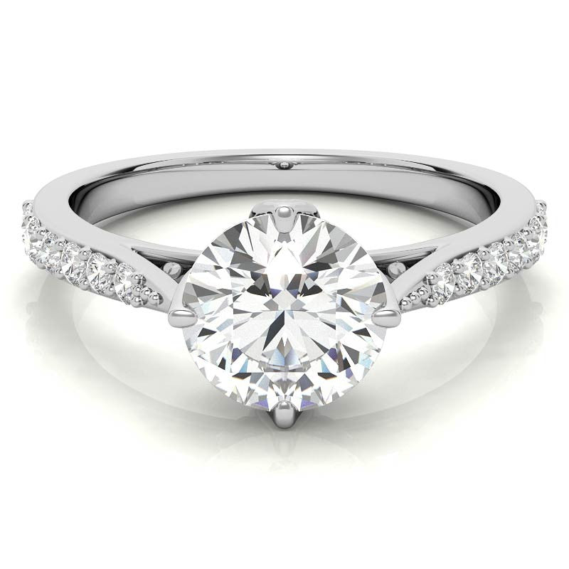 Round Brilliant Moissanite Engagement Ring
