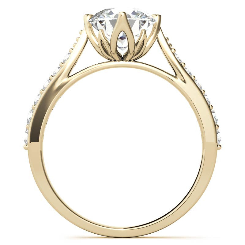 Round Brilliant Moissanite Engagement Ring