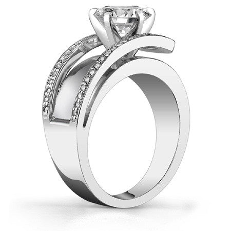 Buckle Moissanite Engagement Ring